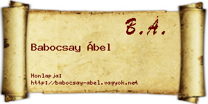 Babocsay Ábel névjegykártya