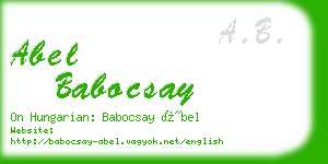 abel babocsay business card